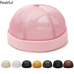 Simple American Retro No Brim No Brim Watermelon round Cap Pure Mesh Hat Breathability Men Women Hip Hop Hat