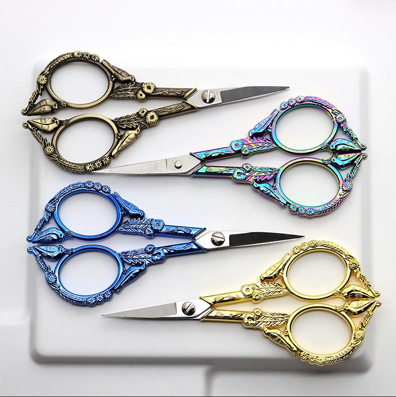 Vintage Stainless Steel Carved Scissors