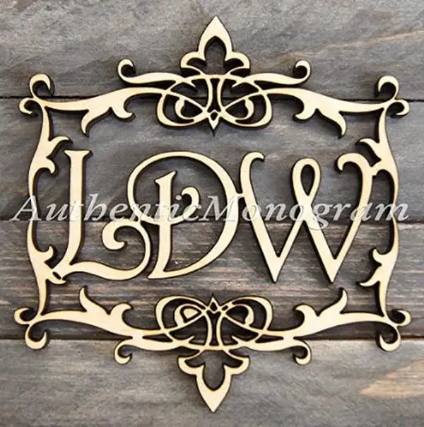 G.DeBrekht 91120P-24 3-Letter Classic Frame Painted Wooden Monogram
