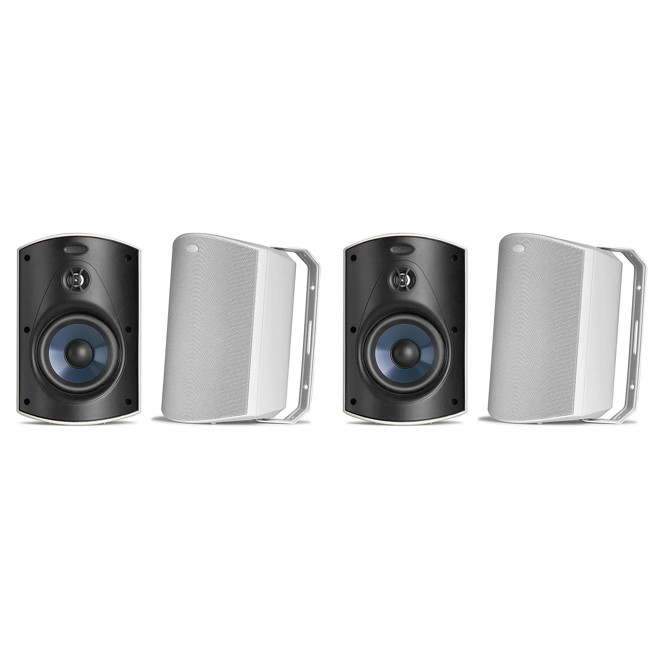 Polk Audio Atrium 5 White Outdoor Speakers Bundle - 0.75in Aluminum Dome Tweeter, 5in Woofer, 8 Ohms, 10.3in Height, .75 Inch Aluminum Dome Tweeter