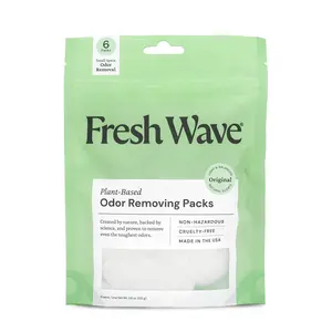 Fresh Wave Odor Eliminating & Deodorizing Packs, Bag of 6 - Safer Odor Relief for Small Spaces, Natural Plant-Based Odor Eliminator, Odor Absorbers for Home