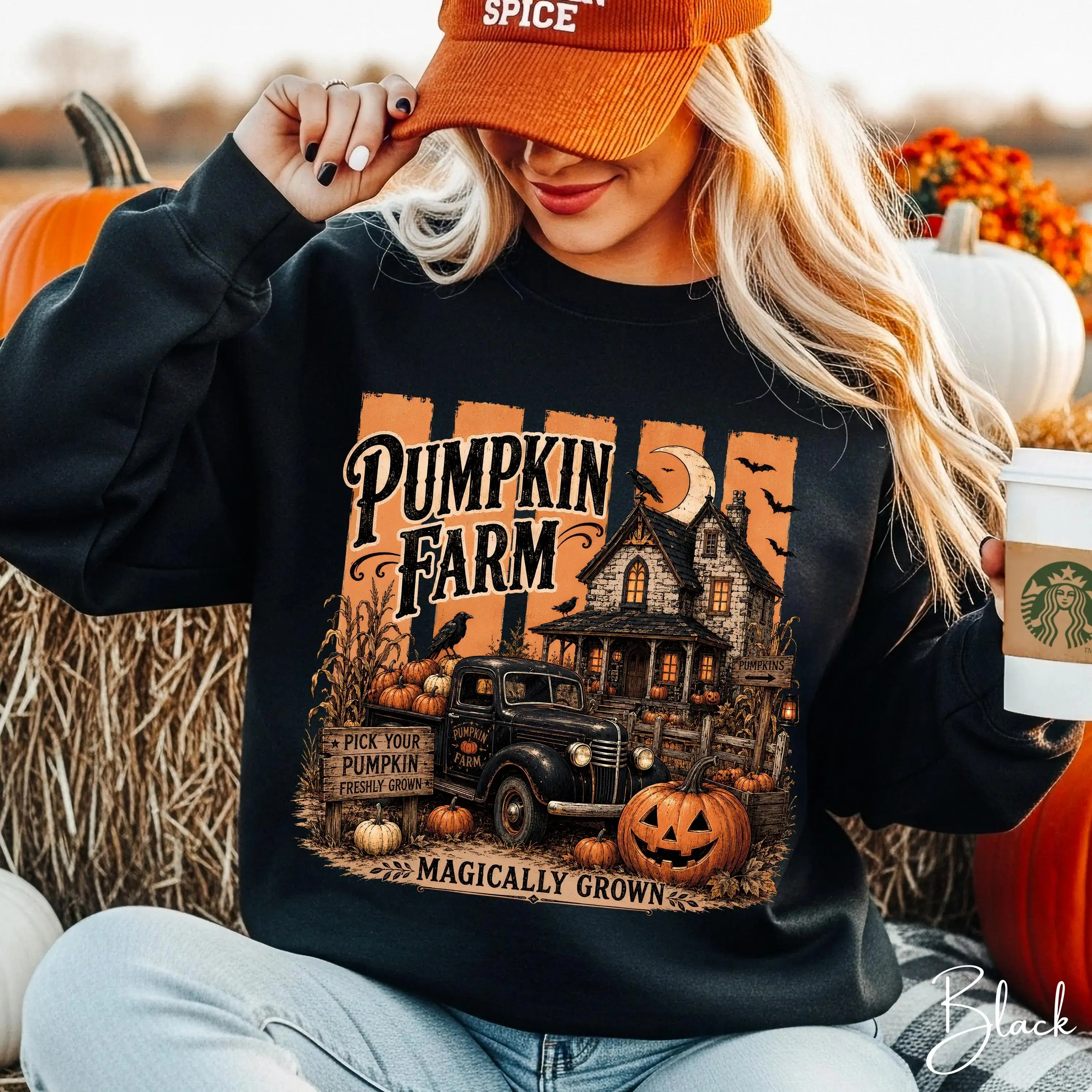Pumpkin Patch Sweatshirt, Vintage Halloween Crewneck, Fall Sweatshirt for Women, Spooky Season Graphic Pullover, Witchy Woman Gift, Autumn Vibe Outfit, Cute Halloween Party Long Sleeve Top, Cozy Fall Season Apparel for Her