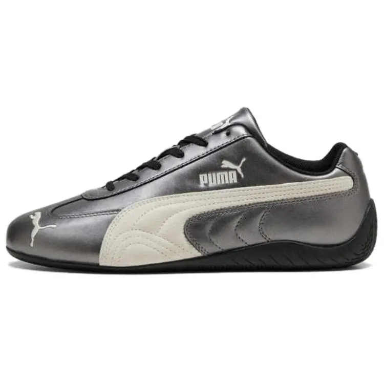 PUMA Speedcat Metallic Low-Top Athletic Sneakers - Unisex Comfortable Racing-Inspired Design, House White Official Casual Trainers (Maison Mihara Footwear)