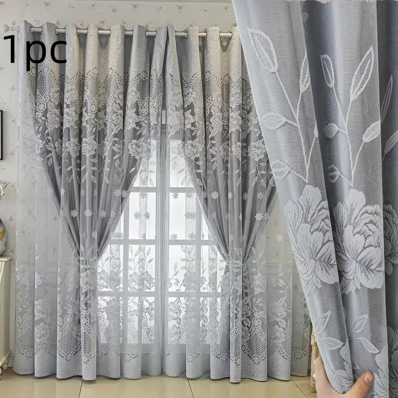 1pc Nordic Cloth Sheer Curtain Set, Classic Style Drapes Window Curtain for Living Room & Bedroom, Privacy Protection Home Decor Accessories