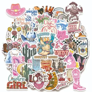 50pcs Retro Western Cowboy Series Stickers, Office Supplies and Notebook Accessories, Suitable for Scrapbooks, Diaries, Laptops, Water Bottles, Cars, Etc., Car Decals, Based on A Design Inspired By Faith.