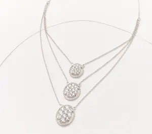Diamonique x Kathy Levine Multi-Layered Triple Threat Necklace