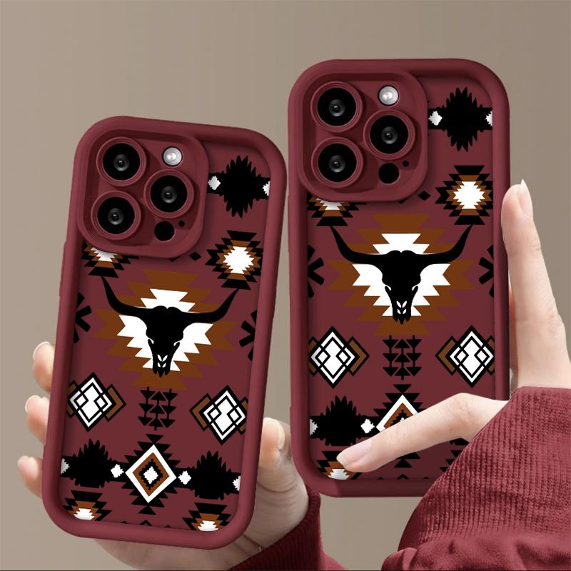 Western style long horn design Phone case for iPhone Samsung Galaxy cases 16Pro Max 16 14 13 12 11 XR XS Plus E S25 S24 S22 S23  Advanced fashion gift Full Body Protection Shockproof TPU Soft Silicone Cover