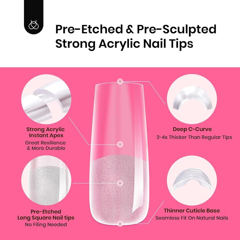 Beetles Tipex Instant Apex Nail Extension Tips Kit Almond/Coffin/Square/Oval/Stiletto/Squaoval Shape Thick Acrylic Nail Flat Nails Manicure Gel press ons Nail Art DIY Nails Art  Nail Glue Easter Nail Designs SpringVacation Nails newyearnewme valentinesday
