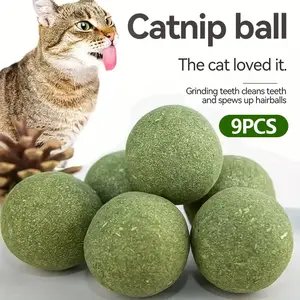 Catnip Interactive Cat Toys (9 Pack) - Catnip Ball Toys - Fresh Catnip