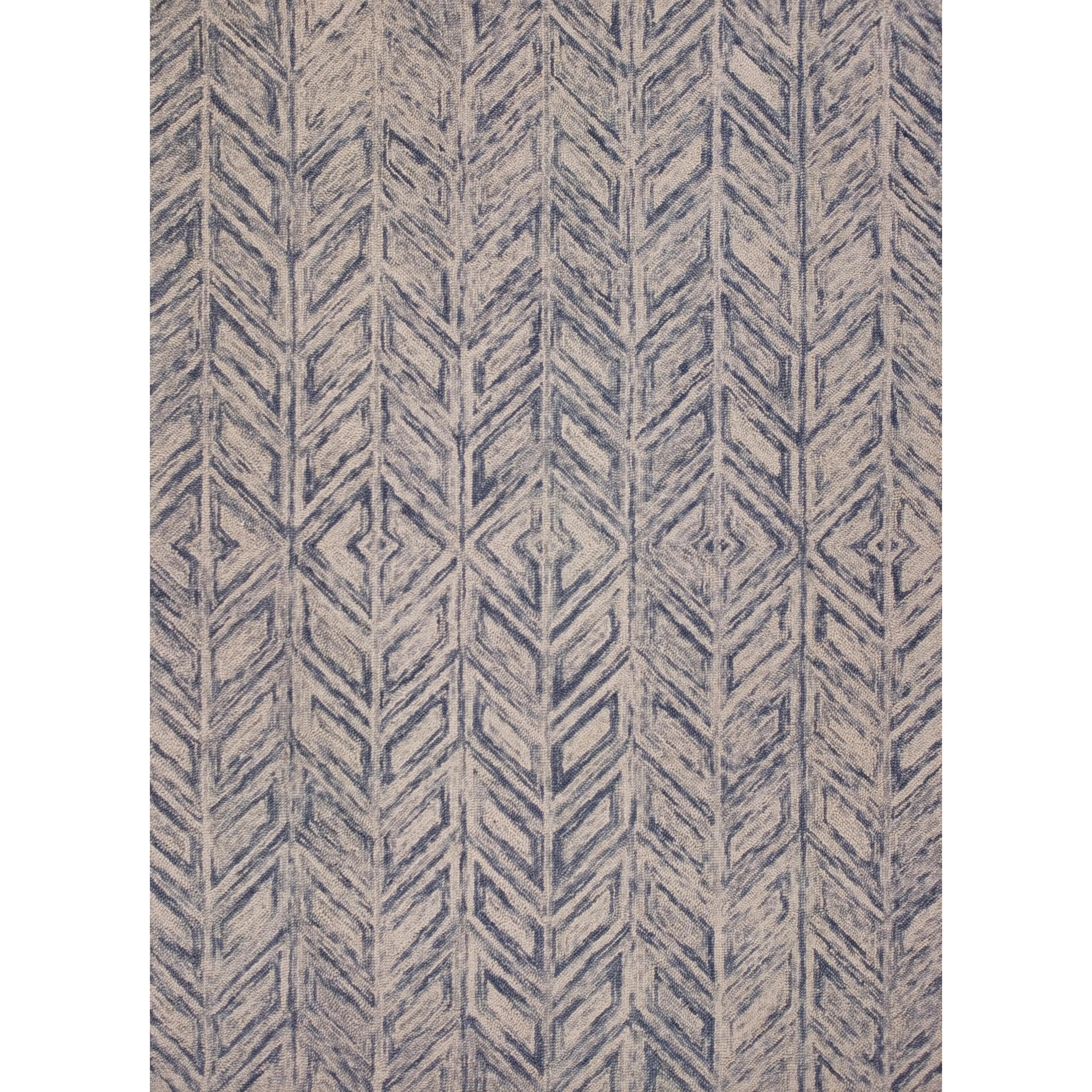 Gramercy 1611 Blue Hither Herringbone Hand Tufted Area Rug - KAS