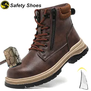 Wear-resisting Men Work Safety Boots Anti-smash Anti-puncture Work Sneakers Waterproof Boots Indestructible Protective Work Boot