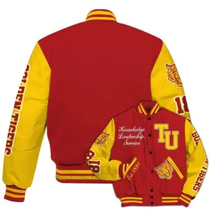 Golden Tigers University Varsity Jacket, HBCU Est. 1881 Red Albm Novelty Baseball Jacket
