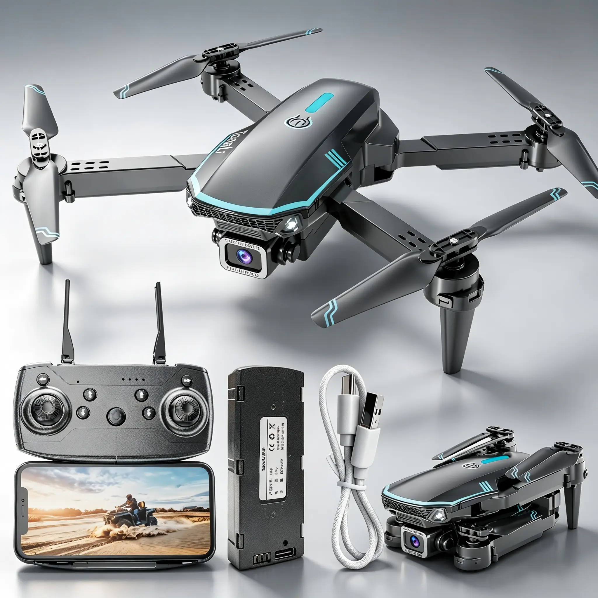 Tong Li HD Aerial Drone with Screen Remote Controller, Crash-Resistant Unisex Kids RC Quadcopter Toy, 1 Battery, Long Endurance, Headless Mode, Cool Stunts, 1-Key Takeoff & Landing, No Camera, Ideal Christmas & Birthday Gift, 【No Camera】Crash Resistant On Tong Li HD Aerial Drone with Screen Remote Controller, Crash-Resistant Unisex Kids RC Quadcopter Toy, 1 Battery, Long Endurance, Headless Mode, Cool Stunts, 1-Key Takeoff & Landing, No Camera, Ideal Christmas & Birthday Gift, 【No Camera】Crash Resistant On