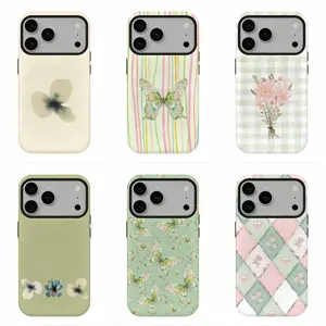 Coquette Gingham Floral Phone Case, Vintage Flower Pattern Protective Cover, For iPhone 11 12 13 14 15 16 17 for Samsung  S22 S23 S24 S25 S26, Trendy Girly Gift