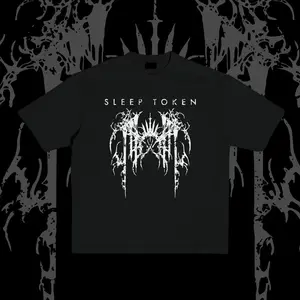 Unisex Fit Sleep Token Band Cotton T-shirt, Breathable And Sweat-Free, Soft And Comfortable, Summer Casual, Band Inspired Design, Concert Outfits, Gift For Boyfriend, Fans' Daily Wear Cotton Fabric