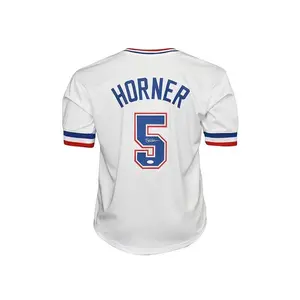Bob Horner Signed Atlanta White Custom Throwback Baseball Jersey (JSA)