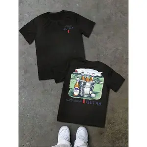 Graphic Cotton-Shirt Michelob ULTRA Beer Bucket Double Sided Digital Printed Cotton Shirt, Men's Casual Tee, Y2K Summer Sports Tee,Oversize Plus Size Men's, Size S-5XL,Summer Tee