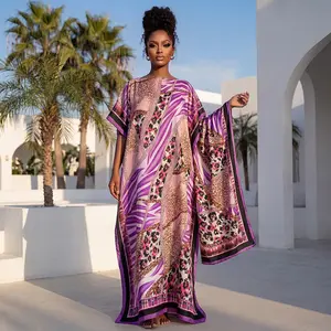 Women’s printed long dress and scarf set; Bohemian casual shawl dress with scarf; relaxed loose beachwear; soft and comfortable; suitable for all seasons; a must-have for seaside vacations.