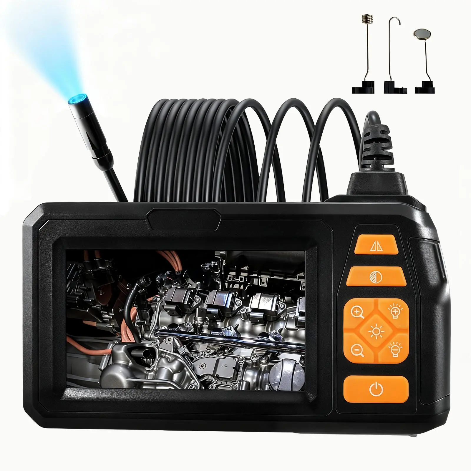 Industrial Endoscope Borescope Camera with Light, 4.3'' IPS LCD Screen, Ip67 Waterproof Snake Camera, Car Inspection Tools, Diagnostic Scan Tool, Automotive Maintenance Tools, Men's Gifts