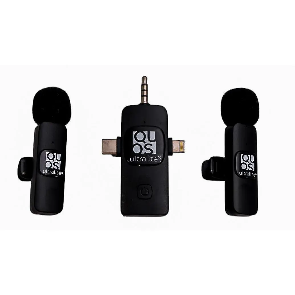 UltraLite Wireless Lavalier Microphone for Smartphones - Plug & Play, Dual Mics, 20m Range, Professional Sound, High Sensitivity, Ideal for Vlogs & Interviews