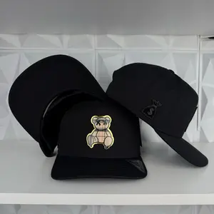 Bear plate SnapBack hat-black Bear plate SnapBack hat-black