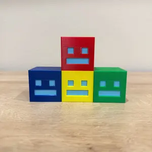 Geometry Dash Cube Figure | Iconic Game Character Desk Decor | Gamer Gift Collectible