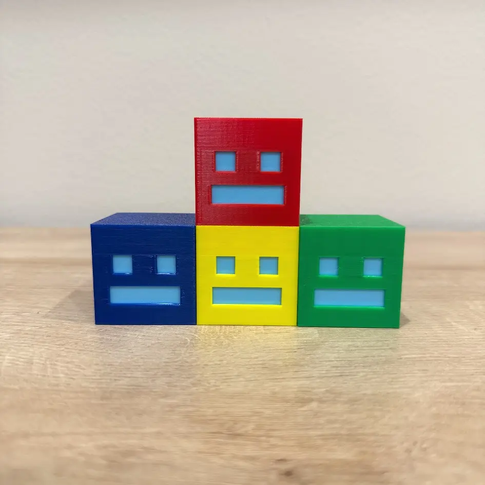Geometry Dash Cube Figure | Iconic Game Character Desk Decor | Gamer Gift Collectible