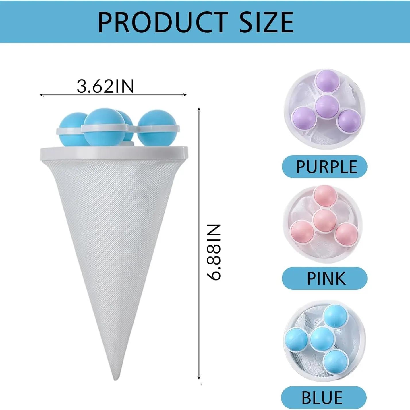 machine hair filter ball  Color Pet Hair Lint Catcher Laundry Balls Floating Washing Machine Filter Detergent Booster Earthy Fragrance Versatile Cleaning for Clothes 3 Pack