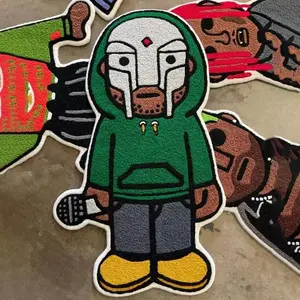 Cartoon Masked Singer Character Design Boho Area Rug, Boho Style Rug, Trendy Hip-Hop Creative Pattern Soft Comfortable Bedroom Mat, Easy-Care Living Room Sofa Blanket