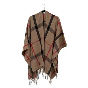 Taupe Plaid Shawl