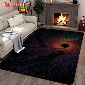 2D flat large bestseller velvet carpet, black hole abstract art picture living room carpet, entrance, bedroom, and game room modern home decoration carpet