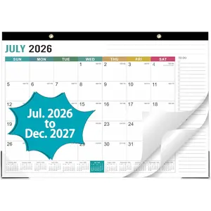 2026-2027 2-in-1 Desk Calendar, July 2026 - December 2027, 18 Monthly Desk Pad/Wall Calendar, 17" x 12", Thick Paper with Corner Protectors, Morandi Color