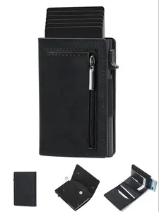 Men's Ultra-Thin Smart Anti-Radiation Card Wallet, Debit Card Covers, Credit Card Protector, Credit Card Holder, Card Organizer Protector, Simple Front Pocket Pop-Up Design with ID Window, Perfect Gift for Husband and Father