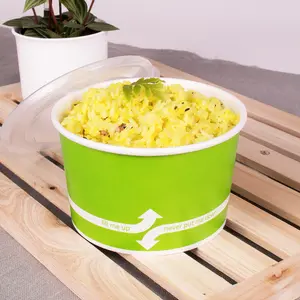 [1,000 ct] 16 oz Paper Food Containers | 112 mm | Green