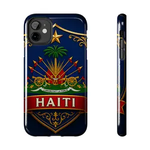 Haiti Coat of Arms Phone Case | Haitian Flag Emblem Tough Phone Case