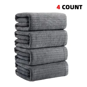 Oversized Bath Towel Set, 4 Counts/set Soft Absorbent Bath Sheet, Quick Dry Shower Towel for Home Hotel, Bathroom Supplies, Large Bath Towels