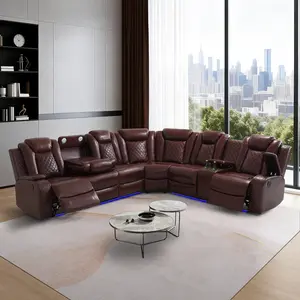 Red Breathing Leather 3-Piece Living Room Recliner Sofa set