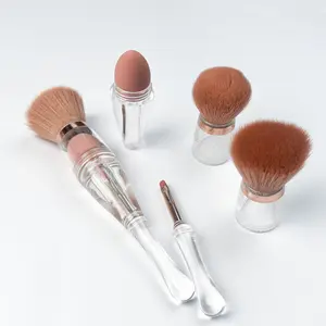 Portable 4-in-1 Detachable Makeup Brush, Multi-function Interchangeable Kit for Complete Face Makeup, Daily Beauty Must-Have all-day free sample products shipping Professional Pink Set