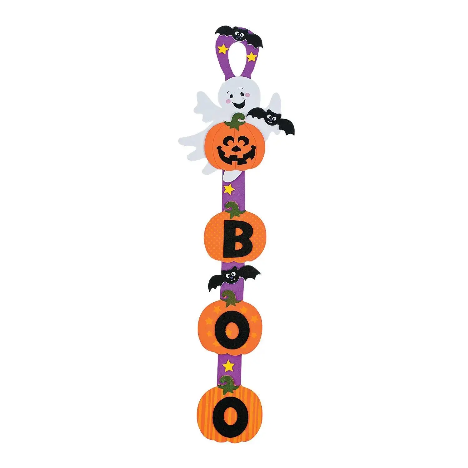 28" Halloween Ghost & Pumpkin Foam Door Hanger Craft Kit - Makes 12