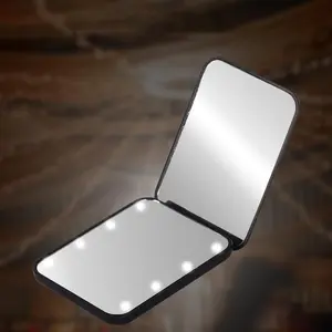 Retractable LED Makeup Mirror, 1 Count Portable Makeup Mirror, 2-way Mirror For Travel Outing