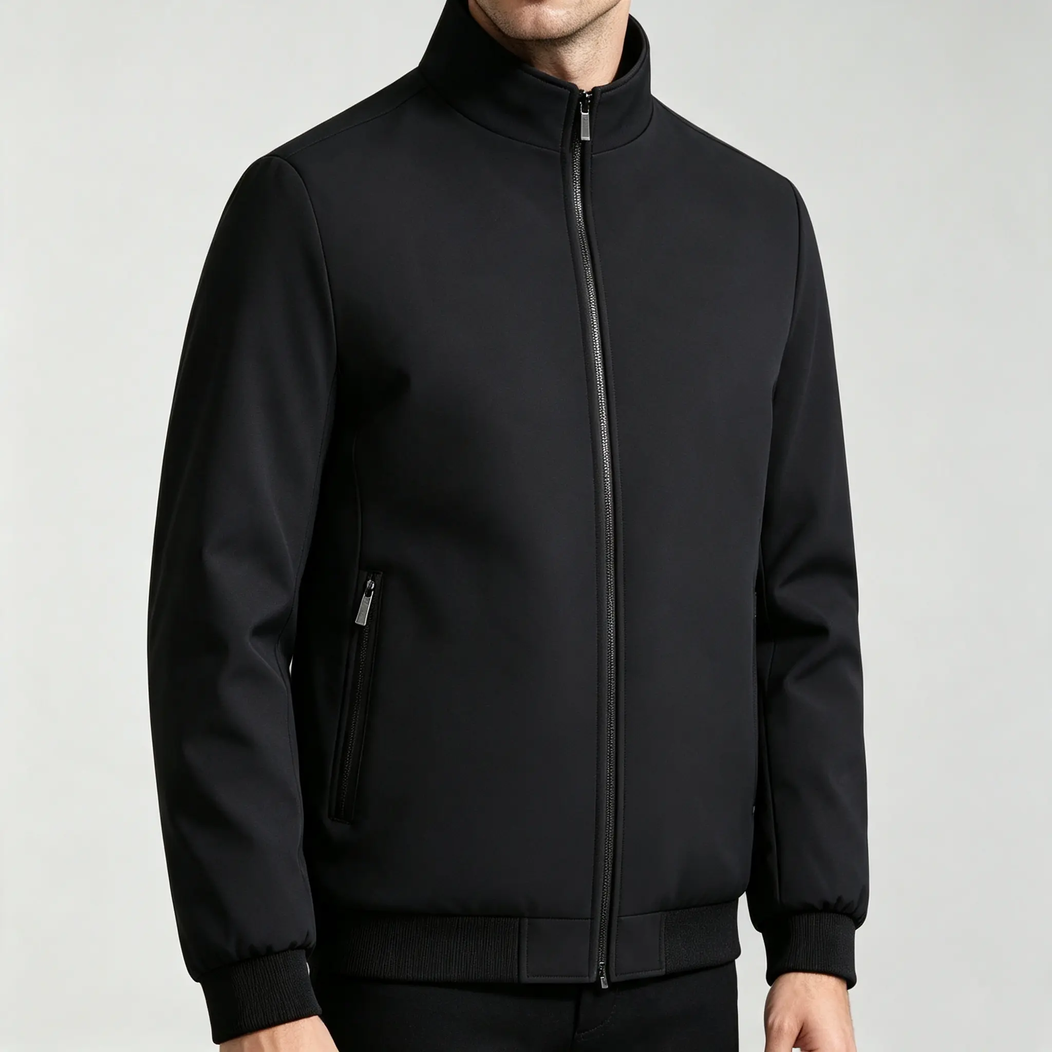 Men’s stand collar cotton jacket for autumn/winter, quilted diamond stitching, thickened warm outerwear; suitable for young and middle-aged professionals and casual wear; windproof, loose fit, solid color men’s cotton coat.