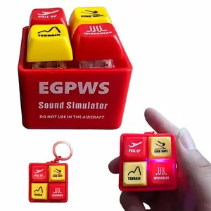 Pilot And Crew Alert Keychain EGPWS Warning Sound Simulator, LED Aviation Cockpit Safety Button, Emergency Alert Keychains 2026.
