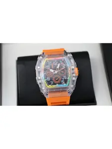 New high-look fashion trend transparent barrel-shaped men's quartz watch, a stylish gift for parties