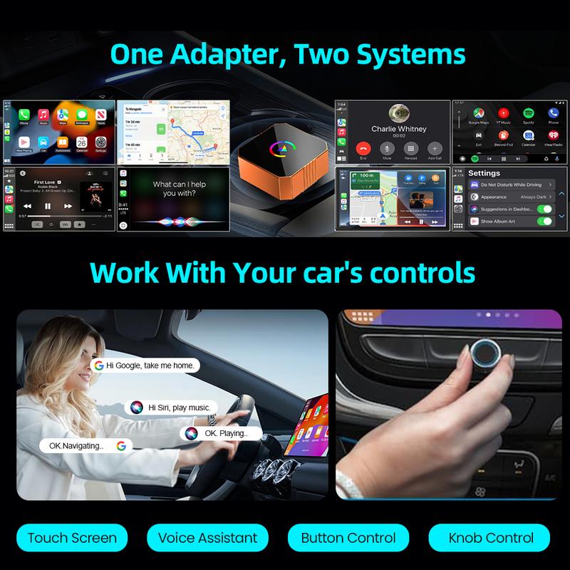 2026 Wireless CarPlay Adapter for iPhone & Android – Plug & Play, Fast Auto-Reconnect, No Delay