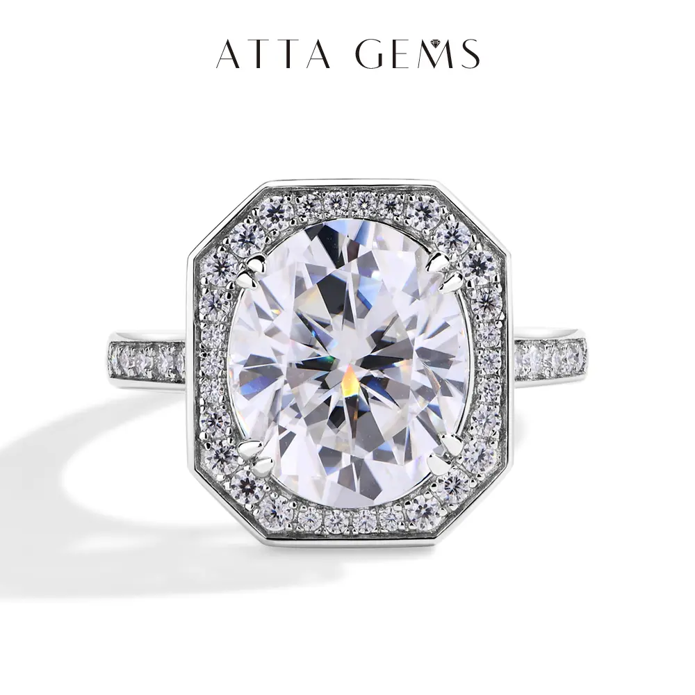 Luxury Artificial Moissanite Ring, 6CT D Color VVS1 Oval Cut Synthetic Moissanite Women's Wedding Band, Fine Jewelry Engagement Gift R134, Luxury Moissanite summerwins