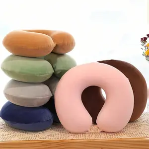 Pure Color U-Shaped Pillow, Travel Neck Pillow, Comfortable Soft Cover, Portable for Home Office Train Car Camping Plane RV