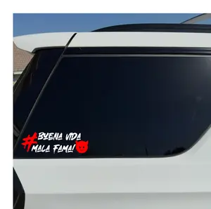 Buena Vida Mala Fama! Vinyl Car Sticker Adhesive Decal Easy Application Quick Customization Vehicle Exterior Decoration