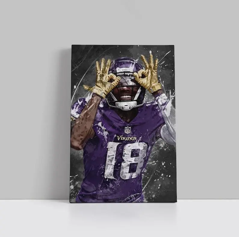 Justin Jefferson Poster Wall Art Print Sports Home Decor Gift Football Artwork