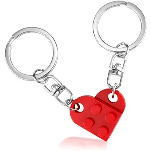 Couples Matching Stuff Gifts - Red Heart Keychain, Matching Couple Heart Keychains Decorations Christmas Valentines Day Gifts for Boyfriend Girlfriend