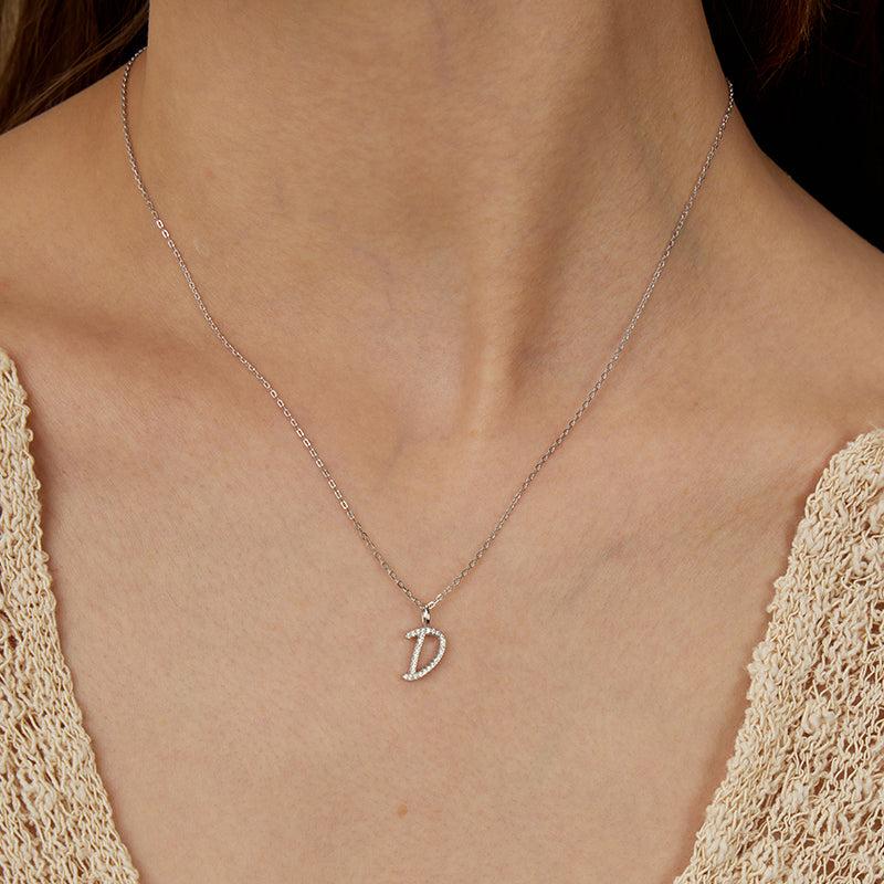 Imprint-Artistic Initial Letter Pendant Necklace [ARSIS JEWELRY]